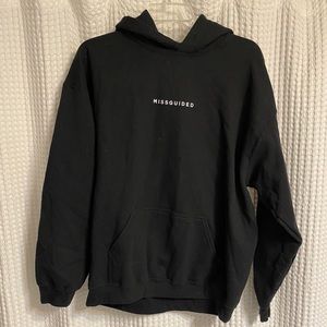 Misguided Black Logo Hoodie